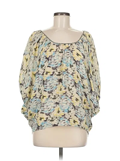 Pre-owned Rebecca Taylor 3/4 Sleeve Blouse In Yellow