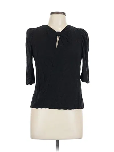 Pre-owned Rebecca Taylor 3/4 Sleeve Top Black Keyhole Neckline Tops