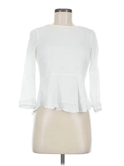 Pre-owned Rebecca Taylor 3/4 Sleeve Top White Square Neckline Tops