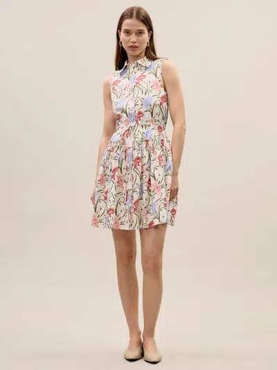 Rebecca Taylor Acosanti Floral Shirt Dress In Ivory Multi