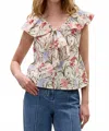 Rebecca Taylor Acosanti Floral Top In Ivory Multi In Multi