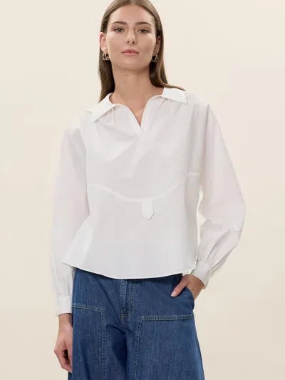 Rebecca Taylor Aisley Poplin Shirt In White