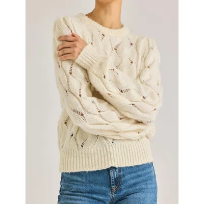 Rebecca Taylor Alpaca Chainette Sweater In Ivory