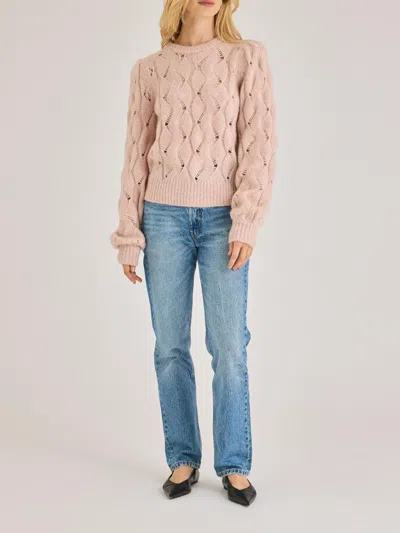 Rebecca Taylor Alpaca Chainette Sweater In Pink