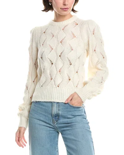 Rebecca Taylor Alpaca Chainette Wool & Alpaca-blend Sweater In White