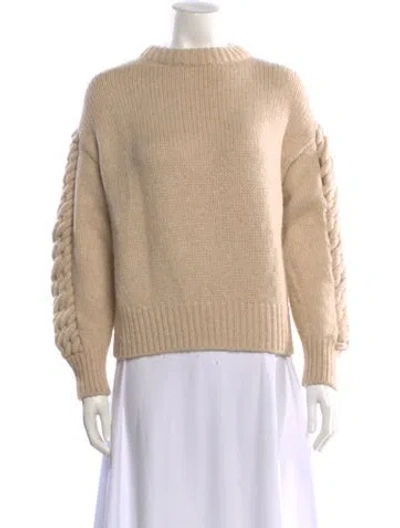 Pre-owned Rebecca Taylor Alpaca Mock Neck Sweater In Neutral