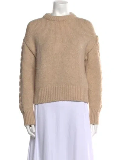 Pre-owned Rebecca Taylor Alpaca Mock Neck Sweater In Neutral