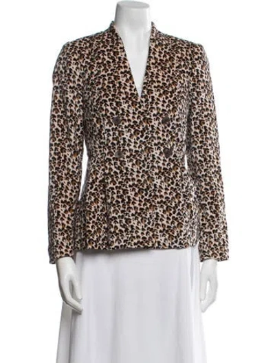 Pre-owned Rebecca Taylor Animal Print Blazer In Neutral