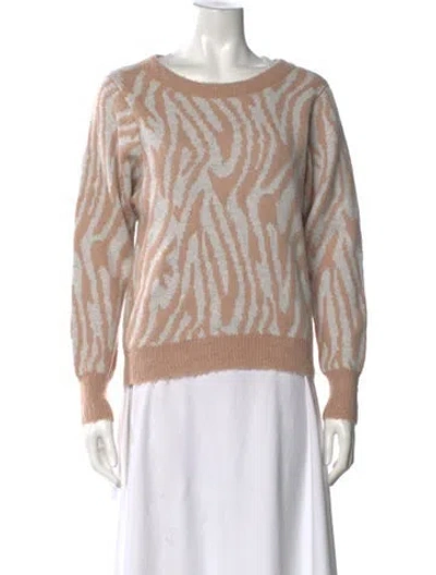 Pre-owned Rebecca Taylor Animal Print Crew Neck Sweater In Neutral