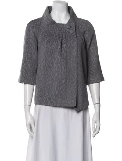 Pre-owned Rebecca Taylor Animal Print Jacket In Grey