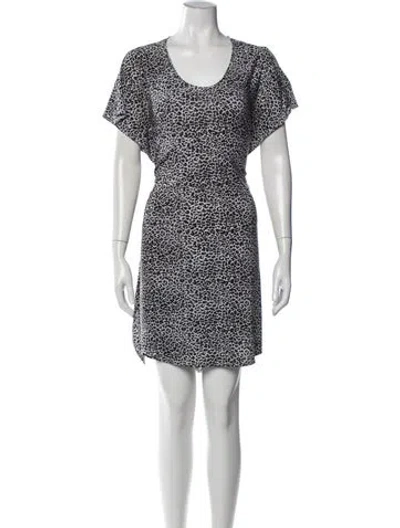 Pre-owned Rebecca Taylor Animal Print Mini Dress In Black