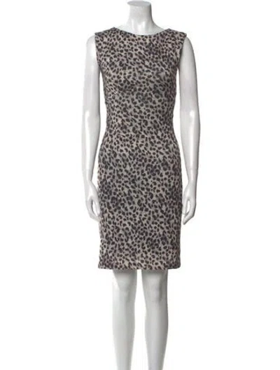 Pre-owned Rebecca Taylor Animal Print Mini Dress In Neutral