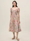 Rebecca Taylor Anya Midi Dress In Montage Floral Ivory Combo In Multi