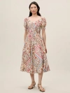 Rebecca Taylor Anya Midi Dress In Montage Floral Ivory Combo In Multi