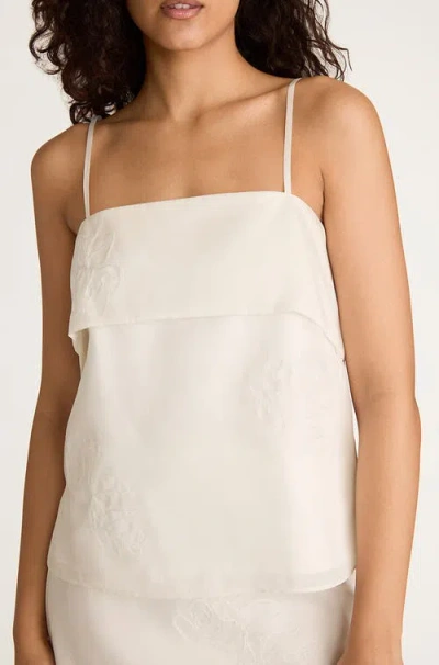 Rebecca Taylor Applique Flange Tank In Milk