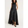 Rebecca Taylor Applique Sculptured Midi Dress In Black