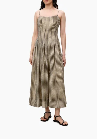 Rebecca Taylor Aster Gingham Dress In Blue Multi In Gray
