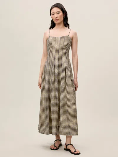 Rebecca Taylor Aster Gingham Maxi Dress In Blue Combo In Multi