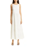 Rebecca Taylor Asymmetric Tiered Maxi Dress In Tapioca