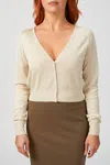 Rebecca Taylor Barely There Cardigan In Straw In Beige