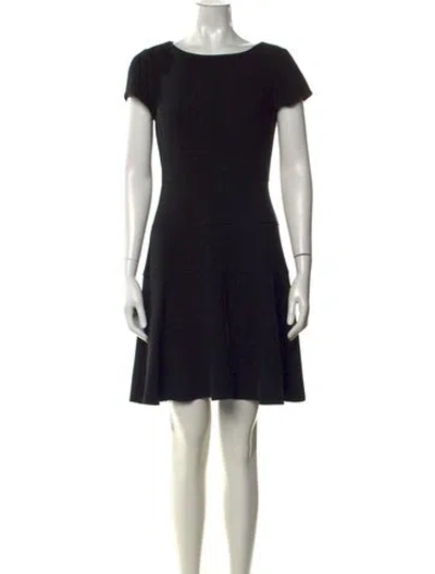 Pre-owned Rebecca Taylor Bateau Neckline Mini Dress In Black