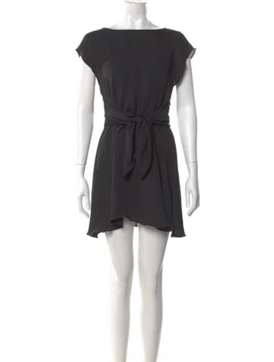 Pre-owned Rebecca Taylor Bateau Neckline Mini Dress In Gray