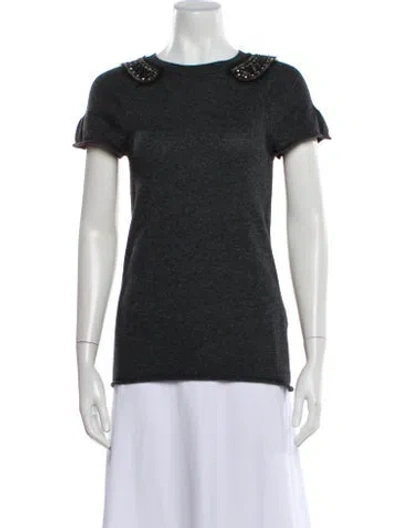Pre-owned Rebecca Taylor Bateau Neckline Sweater In Gray