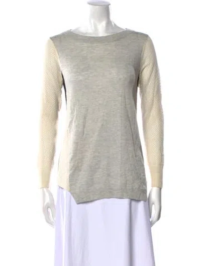 Pre-owned Rebecca Taylor Bateau Neckline Sweater In Neutral