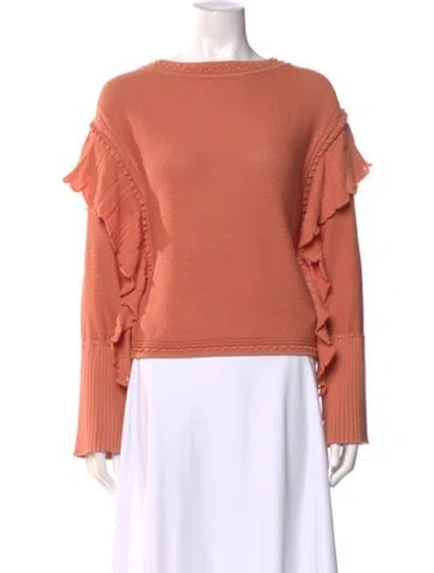 Pre-owned Rebecca Taylor Bateau Neckline Sweater In Orange