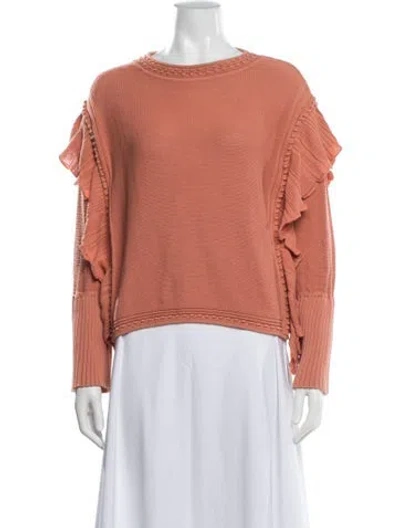 Pre-owned Rebecca Taylor Bateau Neckline Sweater In Orange