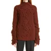 Rebecca Taylor Bauble Cableknit Turtleneck