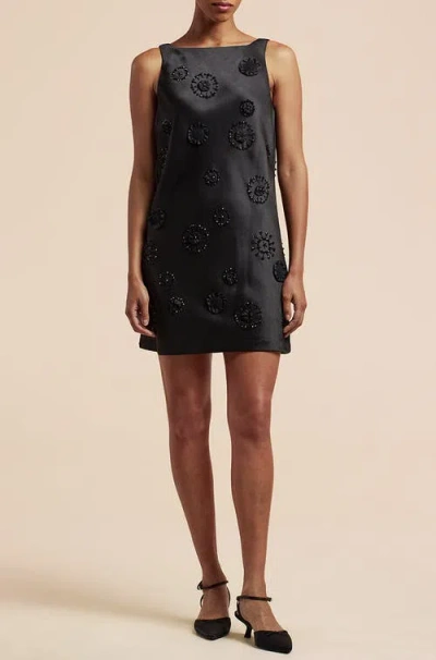 Rebecca Taylor Beaded Shift Dress In Black