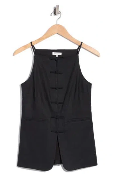 Rebecca Taylor Beatrice Sleeveless Linen Blend Top In Black