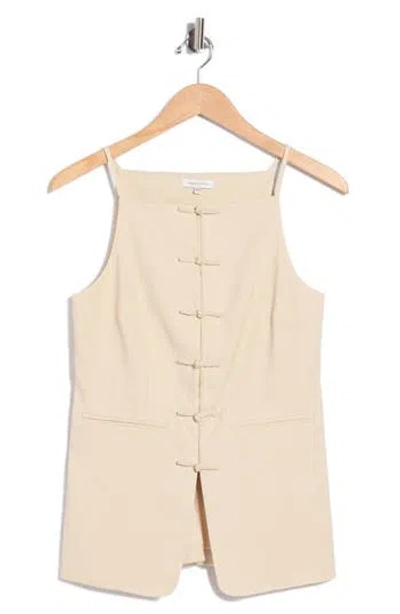 Rebecca Taylor Beatrice Sleeveless Linen Blend Top In Neutral