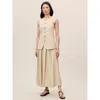 Rebecca Taylor Beatrice Stretch Linen Skirt In Sand