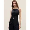 REBECCA TAYLOR REBECCA TAYLOR BEATRICE STRETCH LINEN TOP