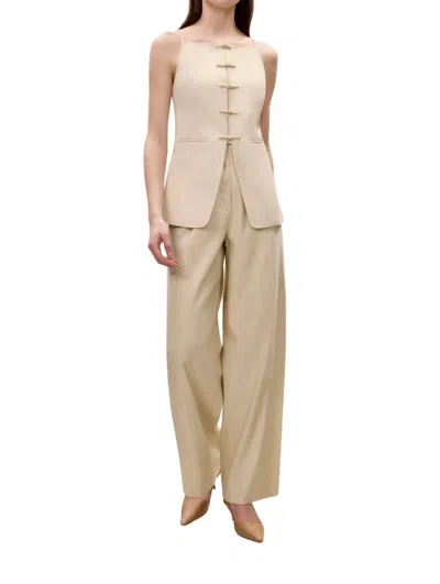 Rebecca Taylor Beatrice Wide Leg Pants In Sand In Neutral