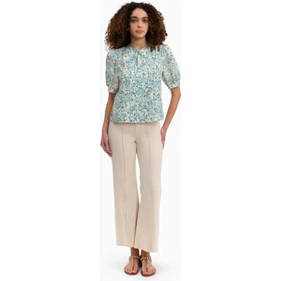 Rebecca Taylor Bellamy Silk Blouse In Green