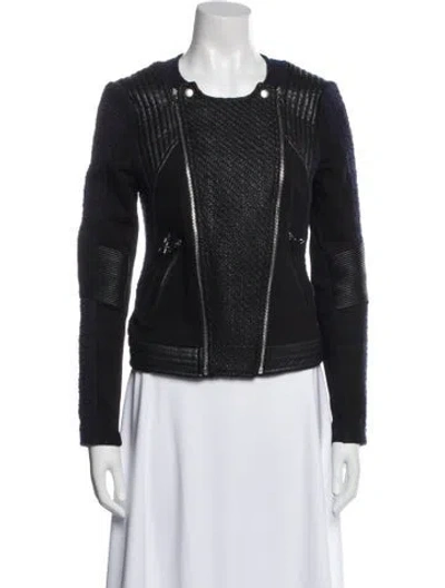 Pre-owned Rebecca Taylor Biker Jacket In Black