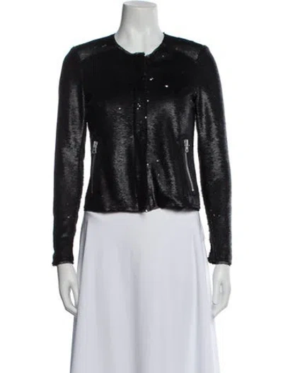 Pre-owned Rebecca Taylor Biker Jacket In Black