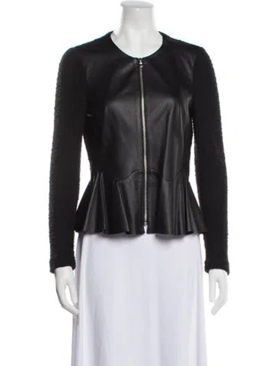 Pre-owned Rebecca Taylor Biker Jacket In Black