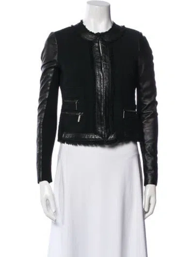 Pre-owned Rebecca Taylor Biker Jacket In Black