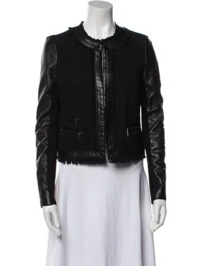 Pre-owned Rebecca Taylor Biker Jacket In Black