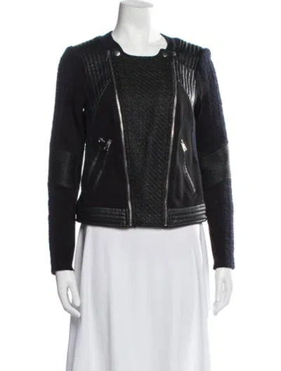 Pre-owned Rebecca Taylor Biker Jacket In Black