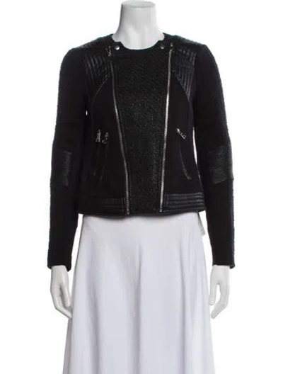Pre-owned Rebecca Taylor Biker Jacket In Black