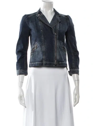 Pre-owned Rebecca Taylor Biker Jacket In Blue