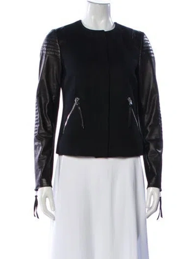 Pre-owned Rebecca Taylor Biker Jacket In Gray