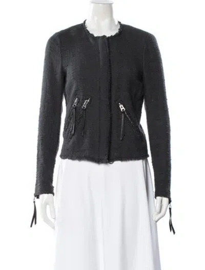 Pre-owned Rebecca Taylor Biker Jacket In Gray