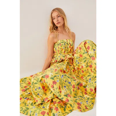 Rebecca Taylor Botanica Fleur Pleated Skirt In Dandelion