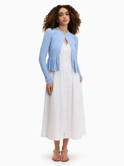 Rebecca Taylor Boucle Knit Cardigan In Blue